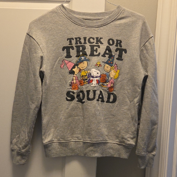 Peanuts Tops - Juniors Peanuts Halloween Gray Cotton Blend Sweatshirt Sz Small